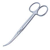 Precision Curved Enucleation Scissors, Ring Handle, Polished Finish On Strongly Curved And Heavy Rounded Blades, Blunt Tips, 40mm Mid Screw To Tip, And Overall Length Of 5 1/8" (130mm)  